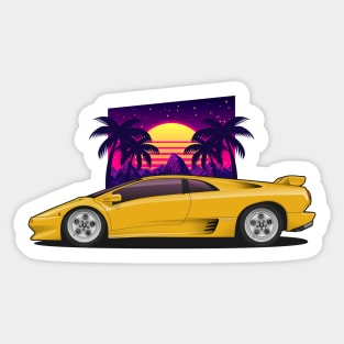 Yellow Diablo VT Supercar Sticker